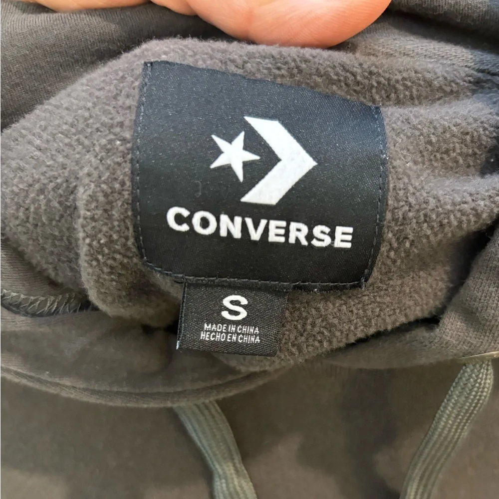 Converse Gold Standard Loose-Fit Pullover Hoodie in black with a gold logo.